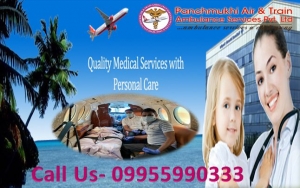 Charter Air and Train Ambulance Cost from Guwahati to Delhi 